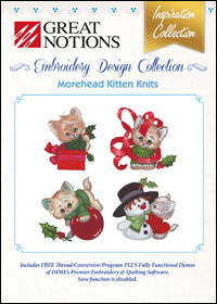 Great Notions Embroidery Designs - Morehead Kitten Knits