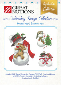 Great Notions Embroidery Designs - Morehead Snowmen